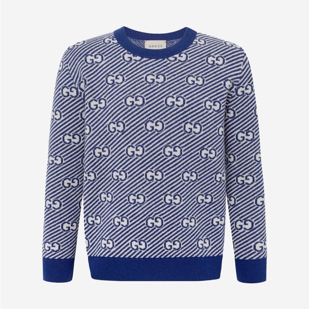 Gucci Blue Patterned Men's Sweater